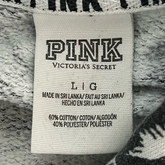 PINK by Victoria’s Secret Black white palm tree print full zip hoodie jacket - Picture 6 of 6